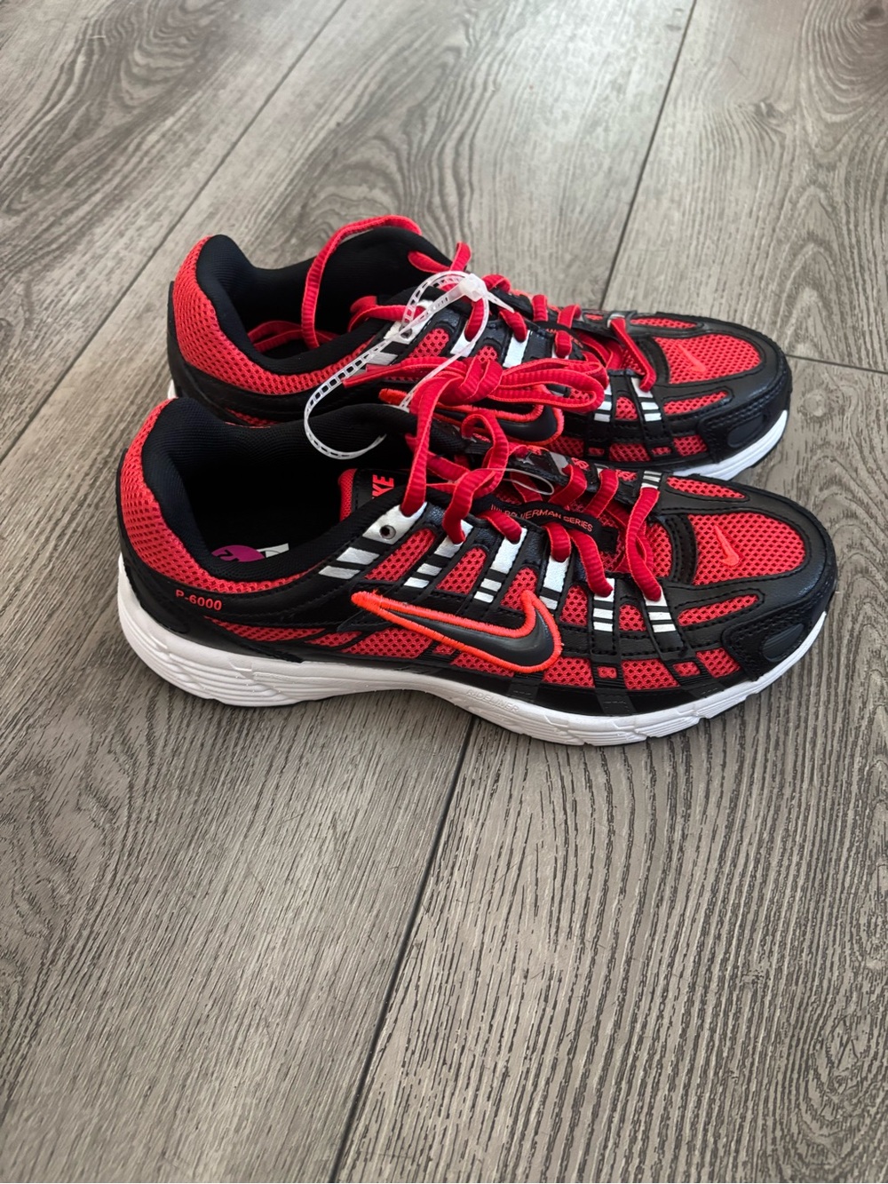 Nike Kids Red and Black Mesh Athletic Sneakers
